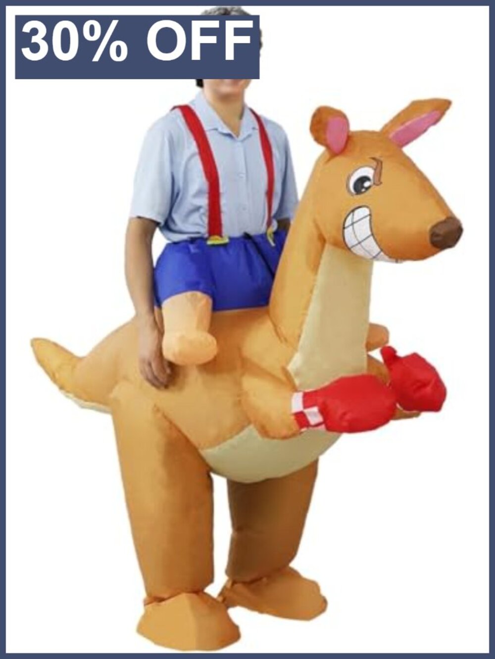 Inflatable Kangaroo Costume Adult One Size Polyester Funny Blow Up Suit